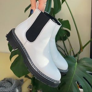 white chelsea boots